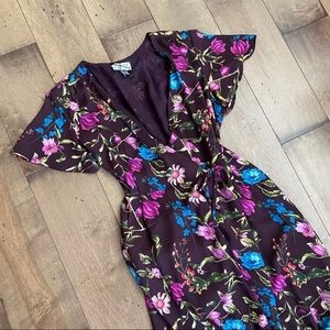 NEW Tanya Taylor Floral Wrap Midi Dress High Low US 10 Spring Easter